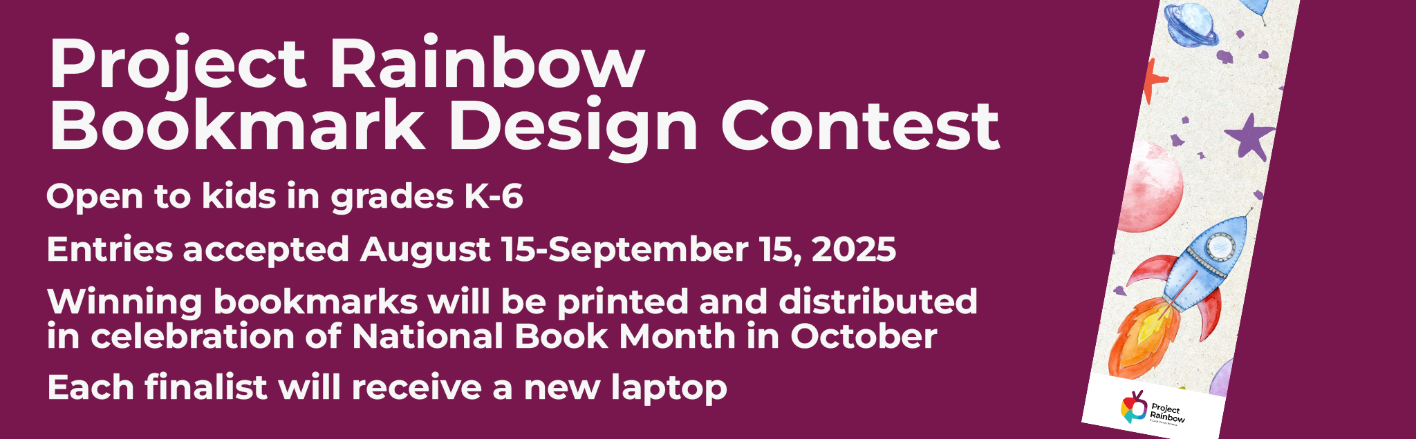 Bookmark contest promotional banner